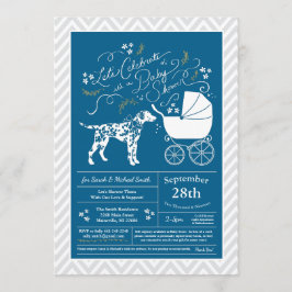 Dalmatien Hund Baby Shower Blue Boy Inbjudningar