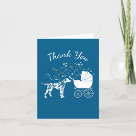 Dalmatien Hund Baby Shower Puppy Blue Boy Tack Kort