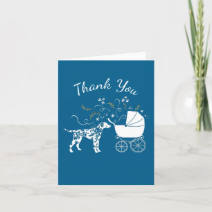 Dalmatien Hund Baby Shower Puppy Blue Boy Tack Kort