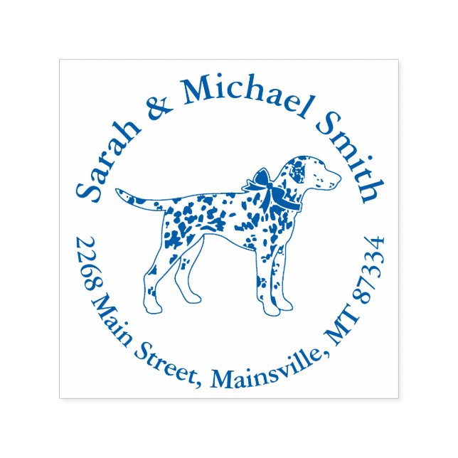 Dalmatien Hund Baby Shower Puppy Rosa Girl Girl Självfärgande Stämpel (Design)