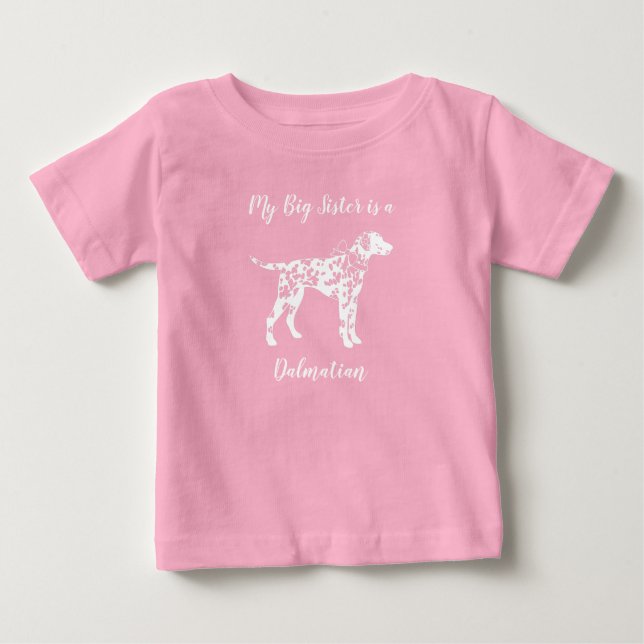 Dalmatien Hund Baby Shower Puppy Rosa Girl Girl T Shirt (Framsida)