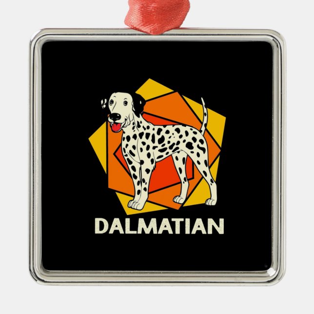 Dalmatien Hund Colorful Julgransprydnad Metall (Framsidan)