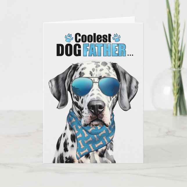 Dalmatien Hund Coolest Pappa Fars dag Helgkort (Framsida)