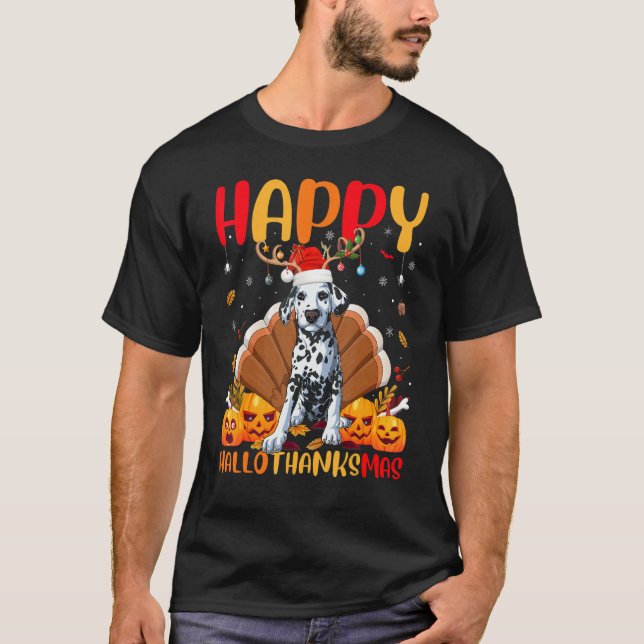 Dalmatien Hund Dalmatian Hellothanksmas T Shirt (Framsida)