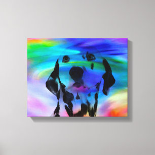 Dalmatien Hund Färg Stänk Art Porträtt Canvastryck