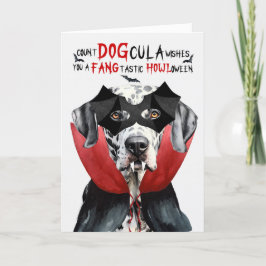 Dalmatien Hund Funny Count DOGcula Halloween Helgkort