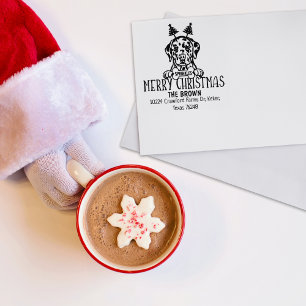 Dalmatien Hund God jul Returadress Stämpel