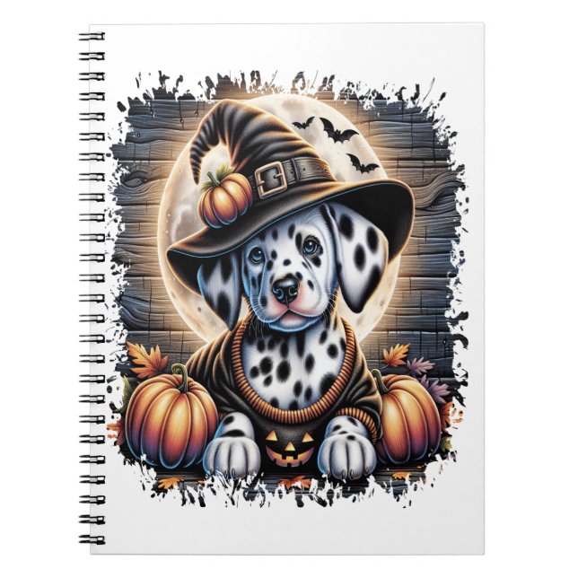 Dalmatien Hund Halloween Anteckningsbok (Framsidan)