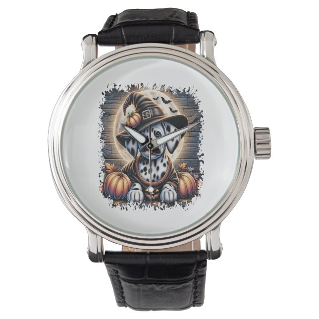 Dalmatien Hund Halloween Armbandsur (Framsida)