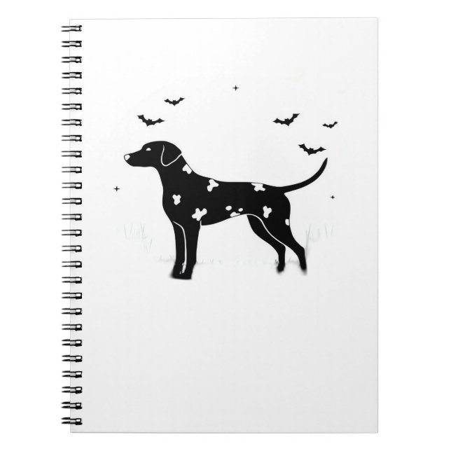 Dalmatien Hund - Halloween Måne Silhouette Classic Anteckningsbok (Framsidan)