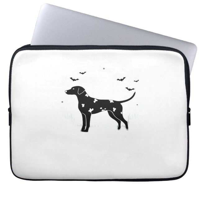 Dalmatien Hund - Halloween Måne Silhouette Classic Laptop Fodral (Framsidan)