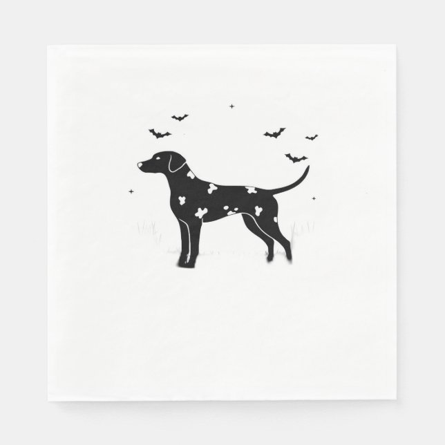 Dalmatien Hund - Halloween Måne Silhouette Classic Pappersservett (Framsidan)