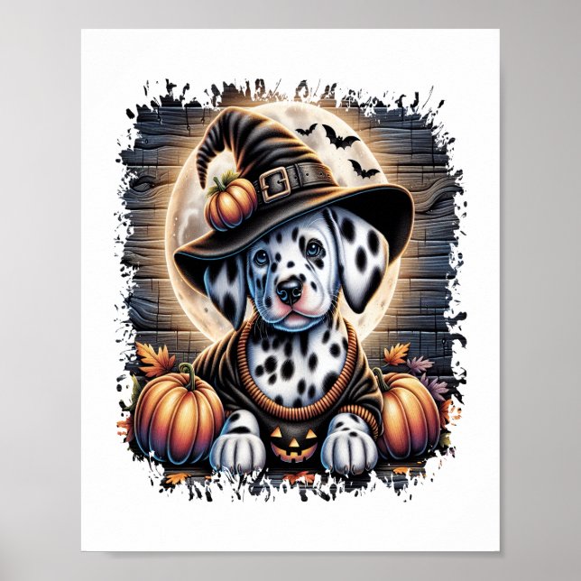 Dalmatien Hund Halloween Poster (Framsidan)