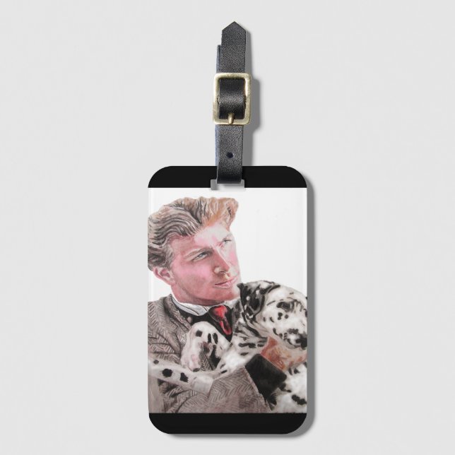 Dalmatien Hund Hundar gullig spatruck Bagagebricka (Framsida vertikal)