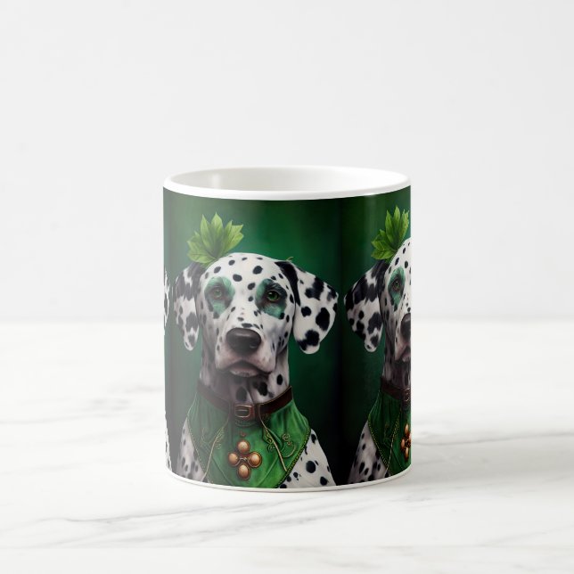 Dalmatien Hund i St. Patrick Dress Kaffemugg (Center)