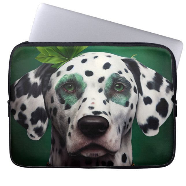 Dalmatien Hund i St. Patrick Dress Laptop Fodral (Framsidan)