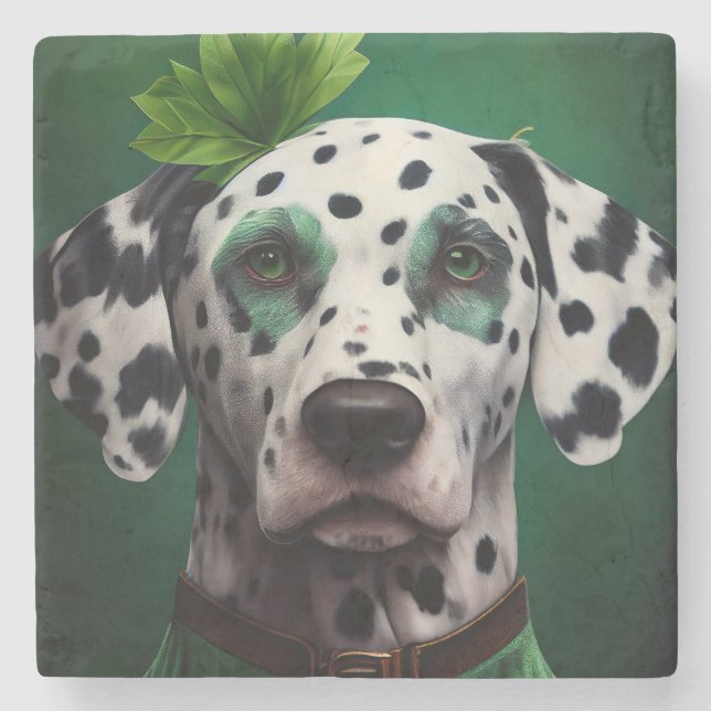 Dalmatien Hund i St. Patrick Dress Stenunderlägg (Framsidan)