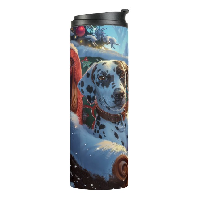 Dalmatien Hund Jul Festive (Roterad vänster)
