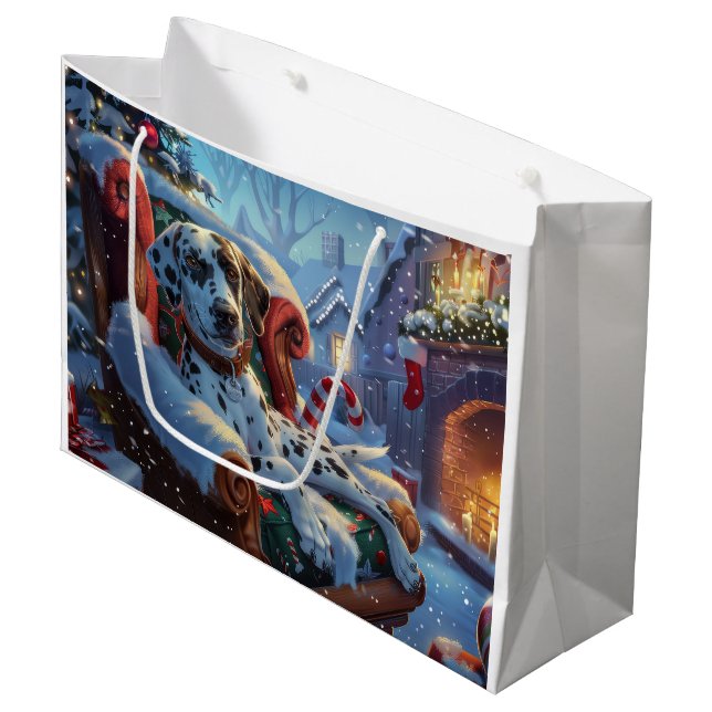 Dalmatien Hund Jul Festive (Framsidan Vinklad)