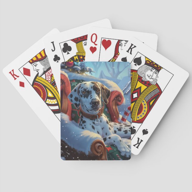 Dalmatien Hund Jul Festive Casinokort (Baksidan)