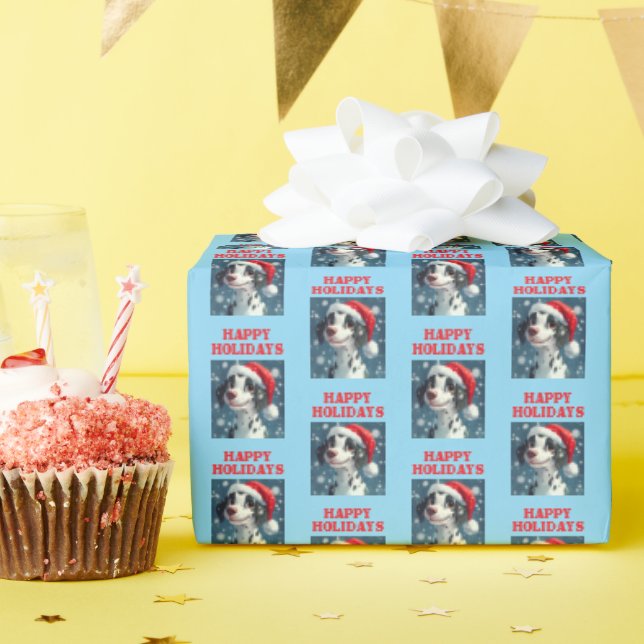 Dalmatien Hund jul Gift Wrap, Glad helg Presentpapper (Födelsedagsfest)