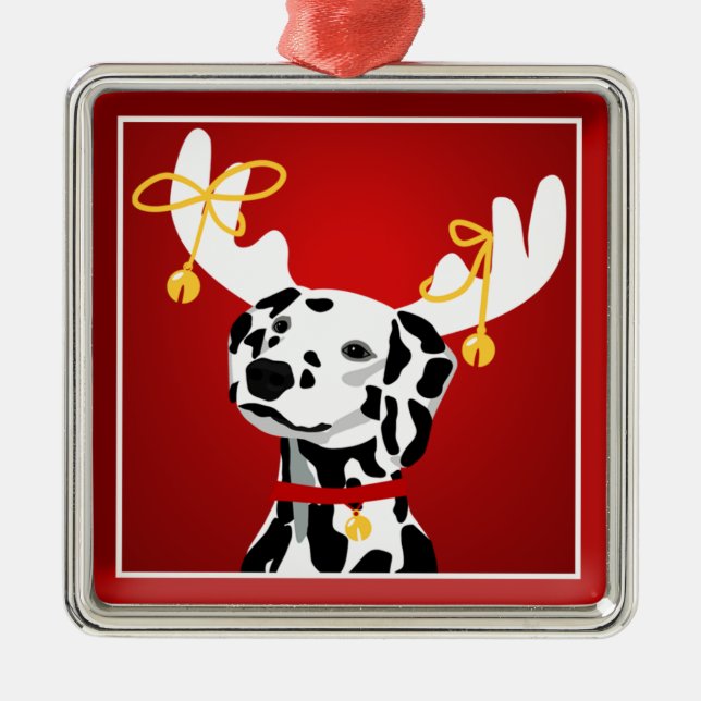 Dalmatien Hund Jul Hjort Premium Ornament (Framsidan)