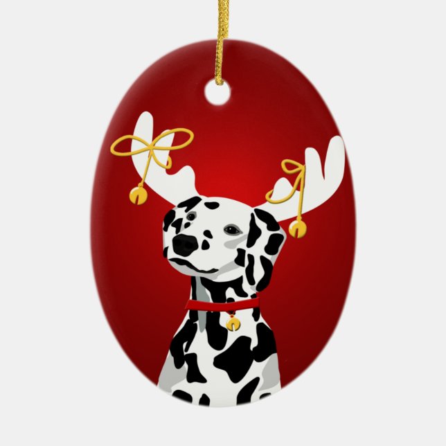 Dalmatien Hund jul-Hjorten Ornament (Framsidan)