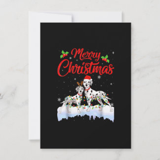 Dalmatien Hund jul Ljus Santa Hat Julafton Hund Inbjudningar