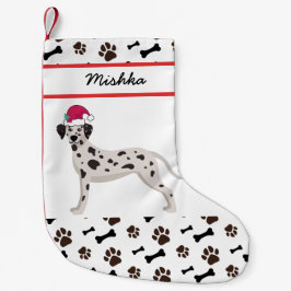Dalmatien Hund jul med Anpassningsbar Hund Namn Liten Julstrumpa