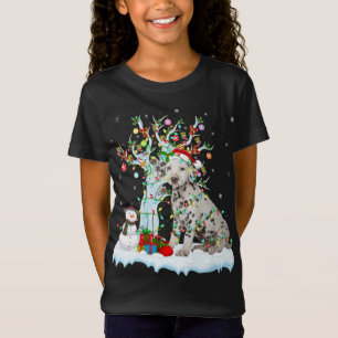 Dalmatien Hund Julafton Träd Lighting Santa Dalmat T Shirt