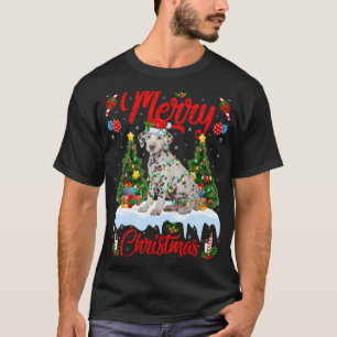 Dalmatien Hund Julafton Träd Ljus Santa Dalmatian T Shirt