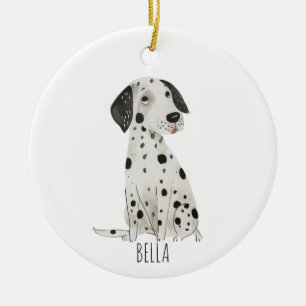 Dalmatien Hund Julgransprydnad Keramik