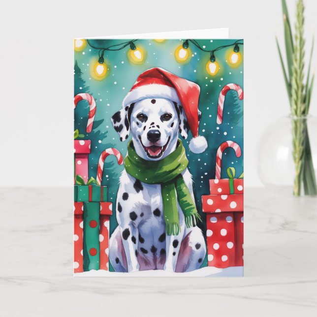Dalmatien Hund julhälsningskort Kort (Framsida)