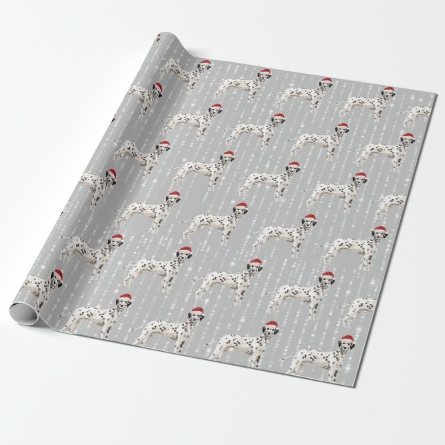 Dalmatien Hund jultomten Hat Presentpapper (Utrullad)