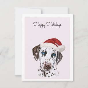 Dalmatien Hund med jultomtekort