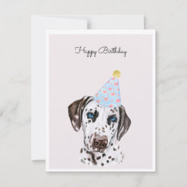 Dalmatien Hund med Party Hat Card
