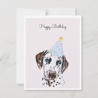 Dalmatien Hund med Party Hat Card
