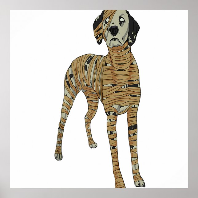 Dalmatien Hund Mummy Halloween Costume Hundälskare Poster (Framsidan)
