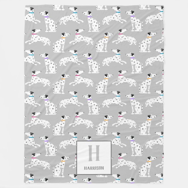 Dalmatien Hund Polka Dot Animal Watercolor Kids Fleecefilt (Framsidan)
