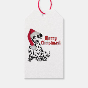 Dalmatien Hund Red Stocking Cap God jul Presentetikett