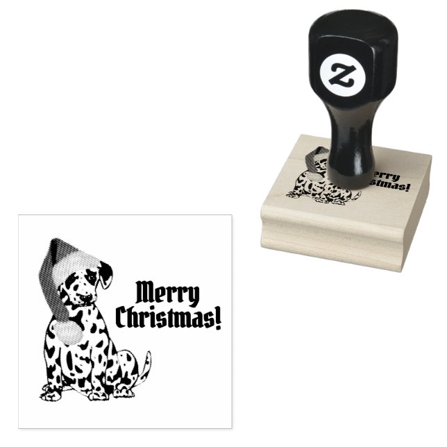 Dalmatien Hund Red Stocking Cap God jul Stämpel (Stämplad)