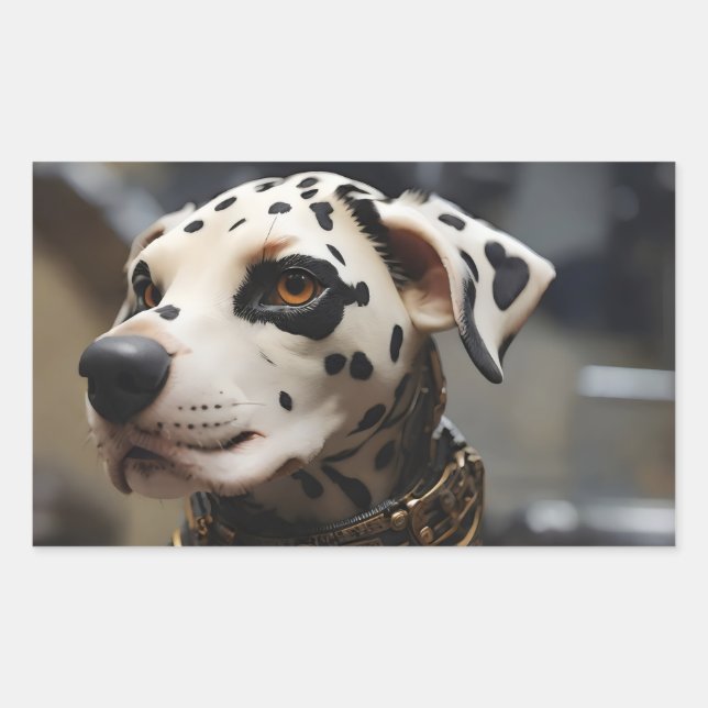 Dalmatien hund rektangulärt klistermärke (Framsida)