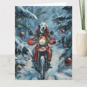 Dalmatien Hund Riding Motorcycle jul Kort
