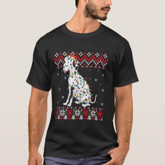 Dalmatien Hund Santa Hat Manar Kvinnor Kids Ugly K T Shirt