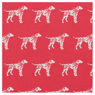 Dalmatien Hund Silhouette Pet Red Tyg