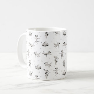 Dalmatien hund som gör yoga kaffemugg