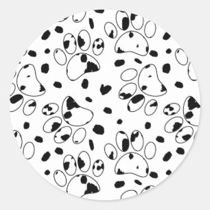 Dalmatien Hund Tass med fläckar Runt Klistermärke