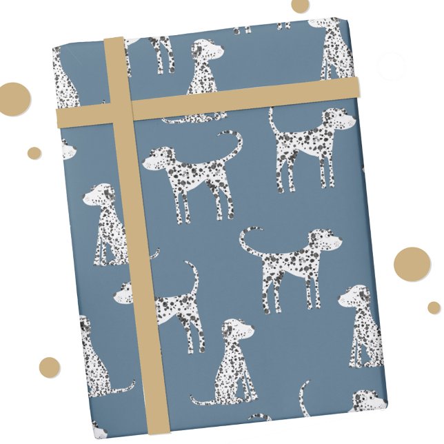 Dalmatien Hund Teal Grönt Presentpapper (Fun Dalmatian Dog gift wrap paper roll)