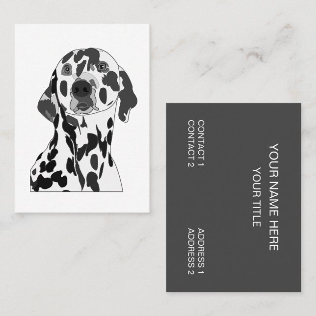 Dalmatien Hund Veterinär Djuromsorg Visitkort (Fram/baksida)