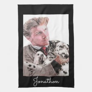 Dalmatien Hund Watercolor Hundar Pet Kitchen Towel Kökshandduk